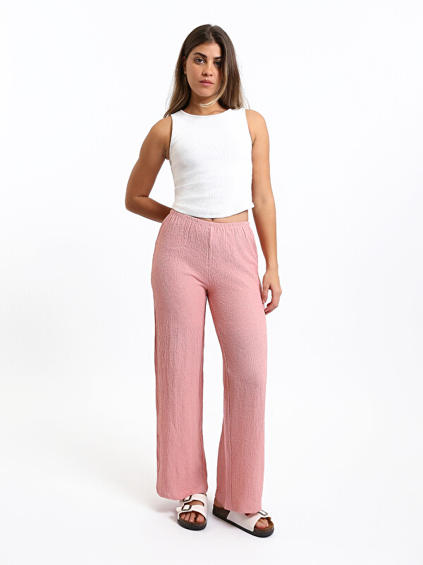 XSIDE Elastic Waist Wide Leg Women's Trousers