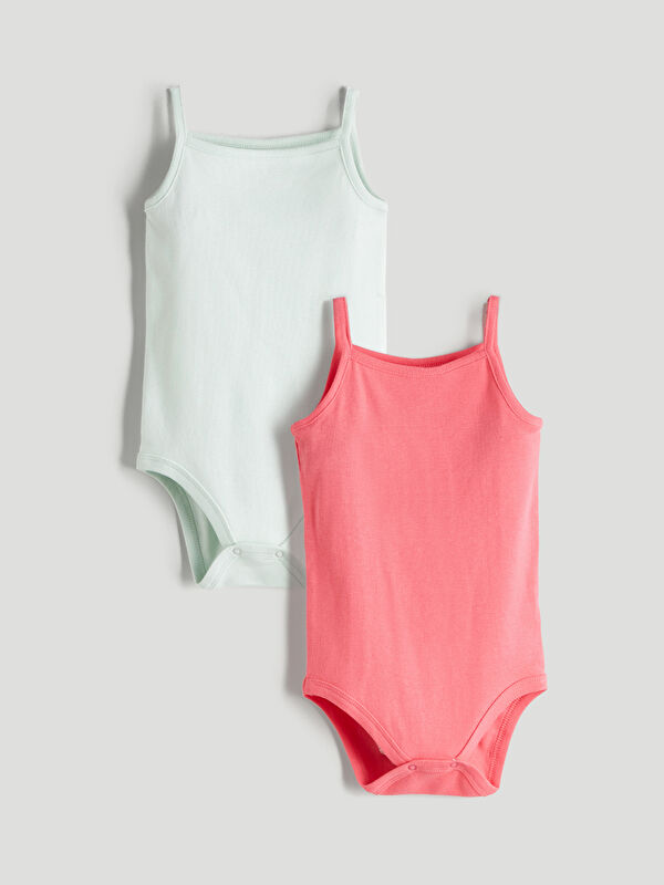 LCW baby Askılı Kız Bebek Çıtçıtlı Body 2'li