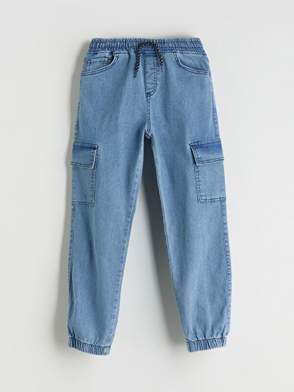 LCW Kids Beli Lastikli Erkek Çocuk Kargo Jean Pantolon