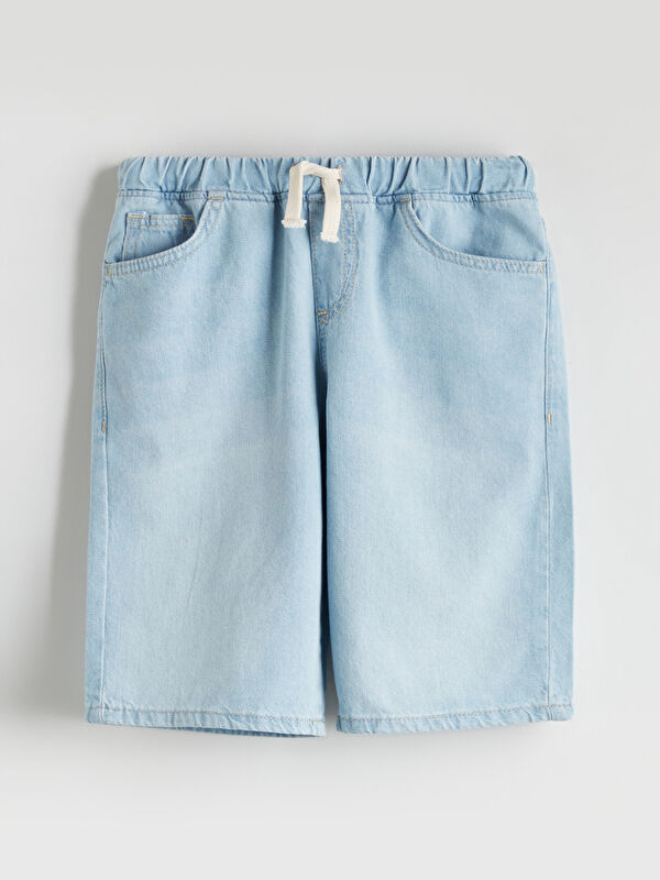 LCW Kids Beli Lastikli Erkek Çocuk Jean Şort