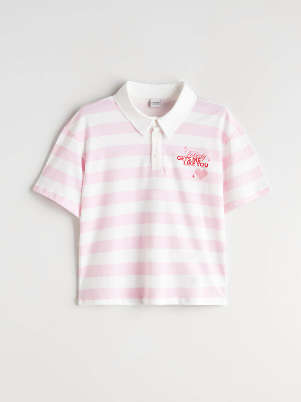 LCW Kids Polo Yaka Kız Çocuk Tişört
