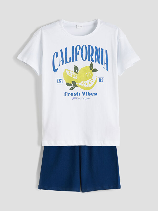 LCW Kids Baskılı Erkek Çocuk Şortlu Pijama Takımı