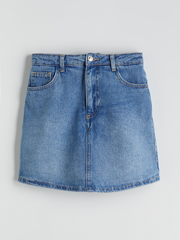 LCW Kids Basic Kız Çocuk Jean Şort Etek
