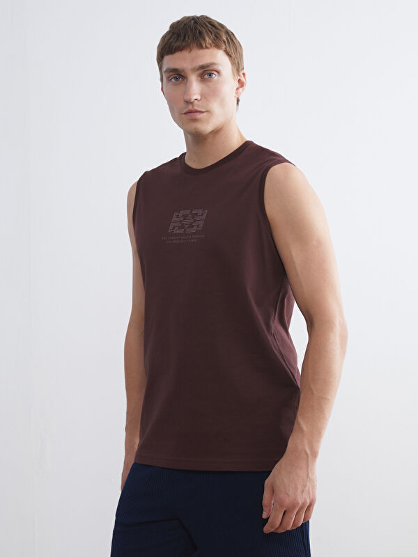 LC WAIKIKI Crew Neck Printed Jersey Men's Sleeveless T-Shirt
