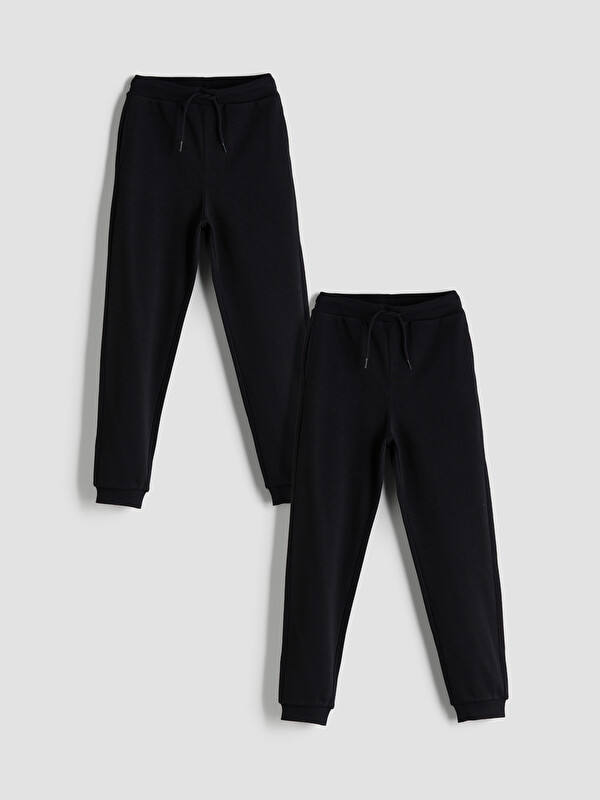 LCW Kids Elastic Waist Girl Jogger Sweatpants Set of 2