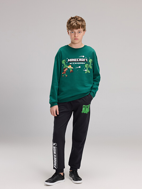 LCW Kids Beli Lastikli Minecraft Baskılı Erkek Çocuk Jogger Eşofman Altı