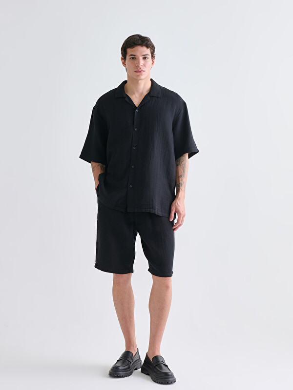 XSIDE Shorts en Mousseline Coupe Décontractée pour Hommes