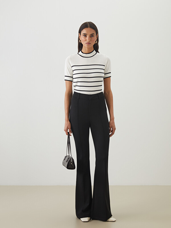 LCW Modest High Waist Slim Fit Flared Women's Trousers