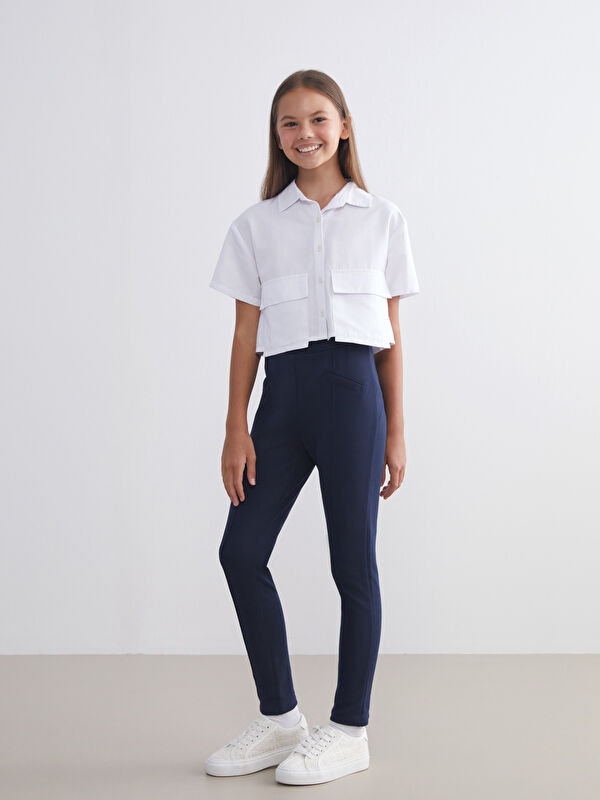 LCW Kids Beli Lastikli Kız Çocuk Uzun Tayt