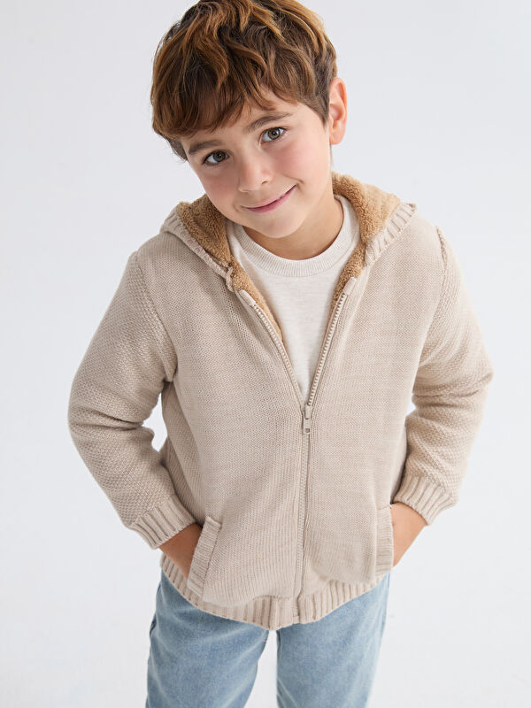 LCW Kids Hooded Boys' Knitwear Cardigan