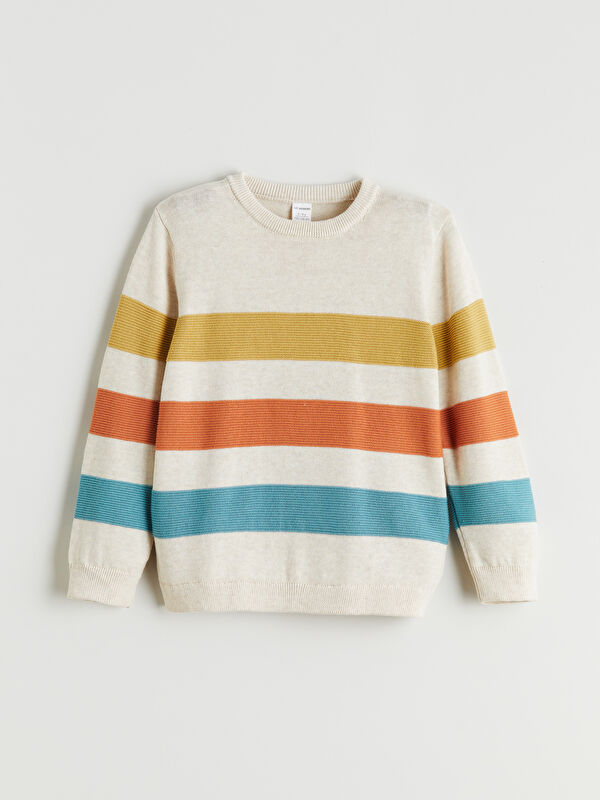 LCW Kids Pull-over en Tricot à Col Rond et Manches Longues pour Garçons Bébé