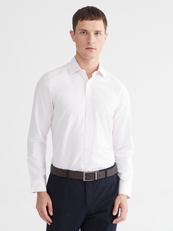 LCW BUSINESS Slim Fit Uzun Kollu Poplin Erkek Gömlek