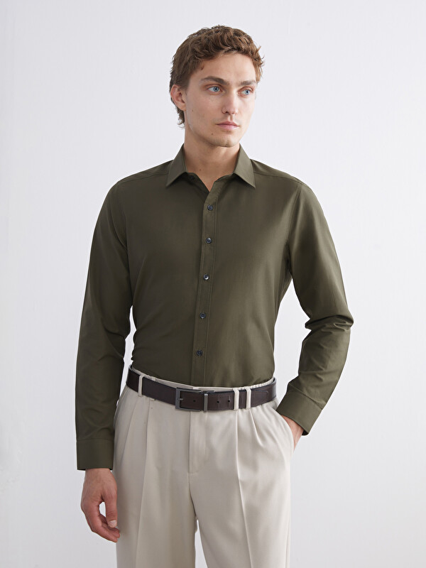 LCW BUSINESS Slim Fit Uzun Kollu Poplin Erkek Gömlek