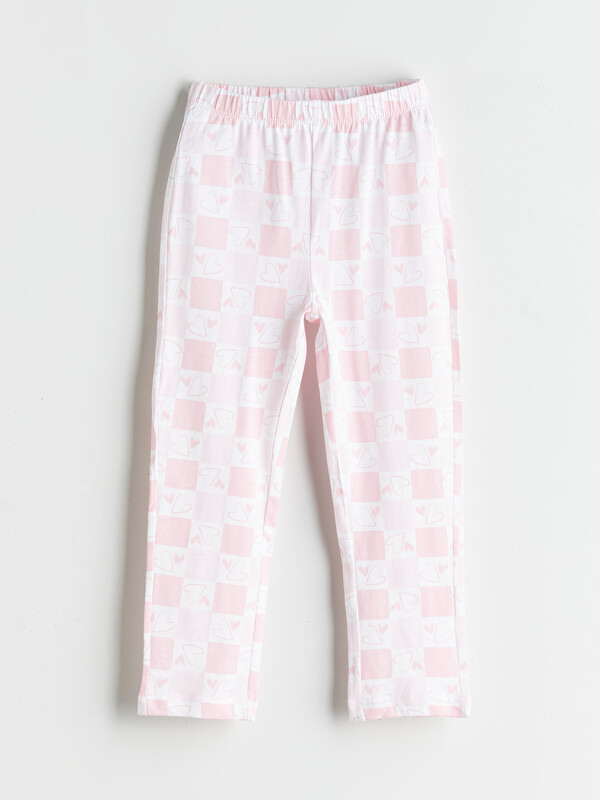 LCW Kids Beli Lastikli Desenli Kız Çocuk Pijama Alt