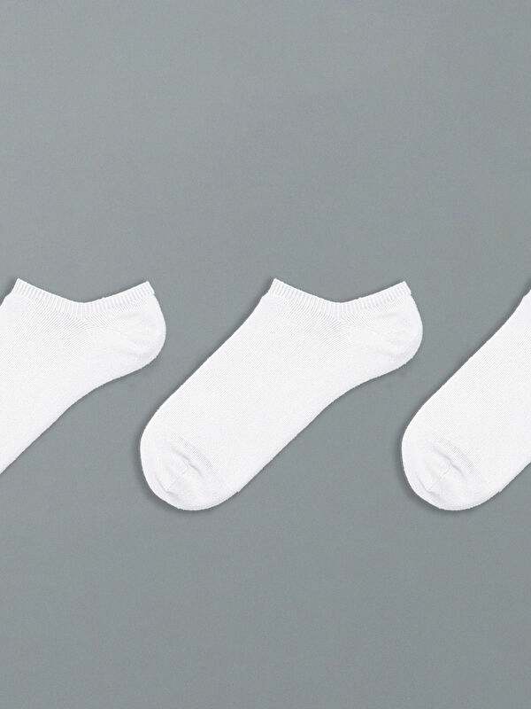 Kadın Düz Sneaker Çorap 3'lü - Görsel 3