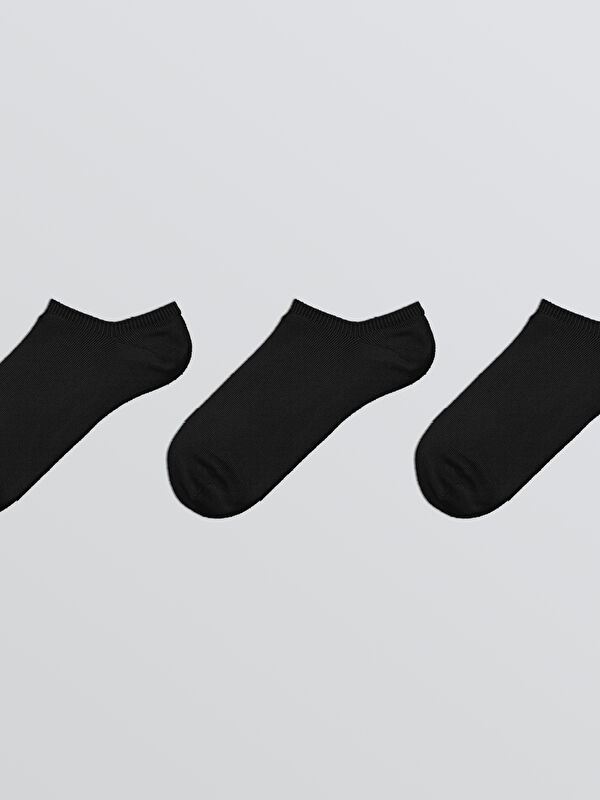 Kadın Düz Sneaker Çorap 3'lü - Görsel 3