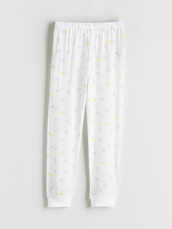 LCW Kids Kalp Desenli Kız Çocuk Pijama Alt