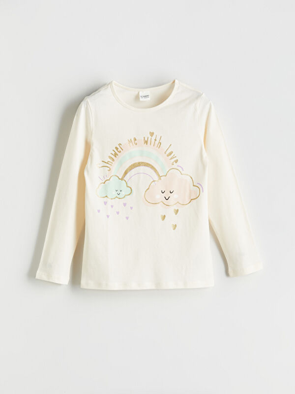 LCW Kids Bisiklet Yaka Kız Çocuk Pijama Üst