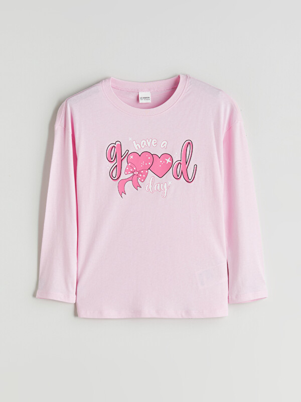 LCW Kids Bisiklet Yaka Kız Çocuk Pijama Üst