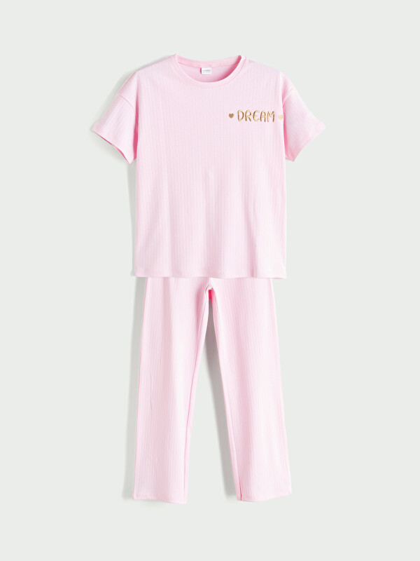 LCW Kids Bisiklet Yaka Kız Çocuk Pijama Takımı