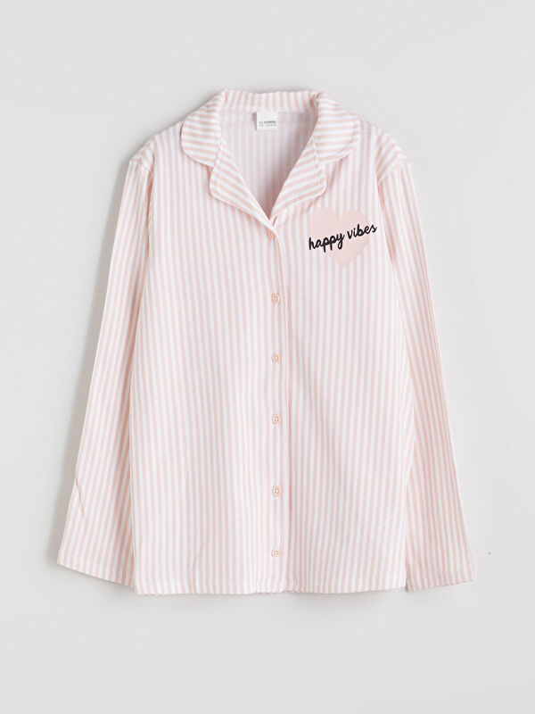 LCW Kids Gömlek Yaka Kız Çocuk Pijama Üst