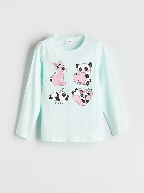LCW Kids Bisiklet Yaka Kız Çocuk Pijama Üst