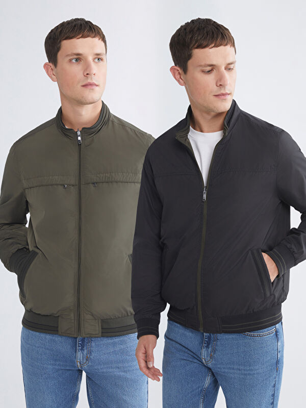 LCWAIKIKI Classic Plus Size Reversible Mock Neck Men's Jacket