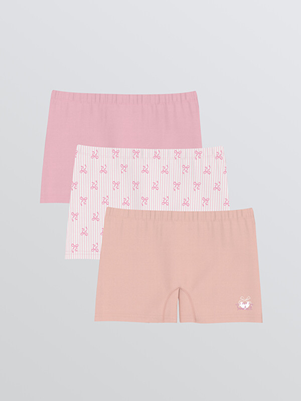 LCW Kids Beli Lastikli Kız Çocuk Boxer 3'lü