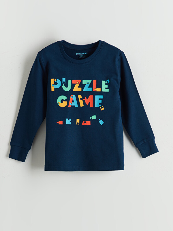 LCW Kids Bisiklet Yaka Erkek Çocuk Pijama Üst