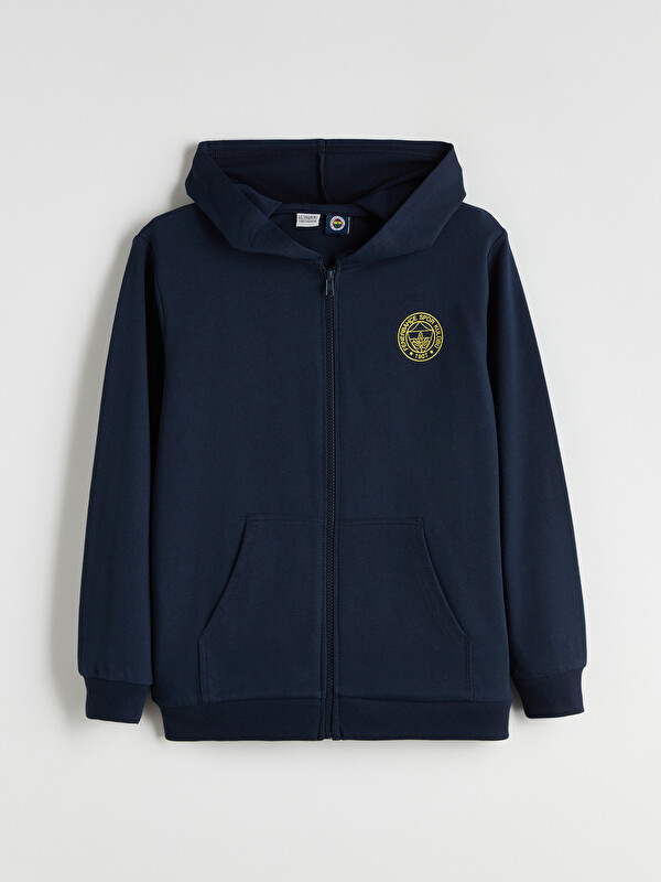 LCW Kids Fenerbahçe Baskılı Erkek Çocuk Fermuarlı Sweatshirt