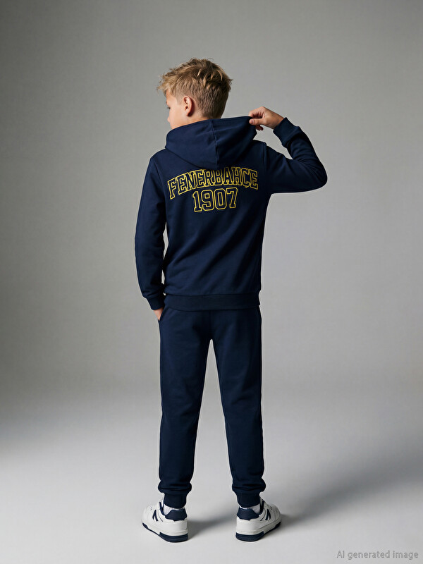 LCW Kids Fenerbahçe Erkek Çocuk Fermuarlı Sweatshirt ve Eşofman Altı