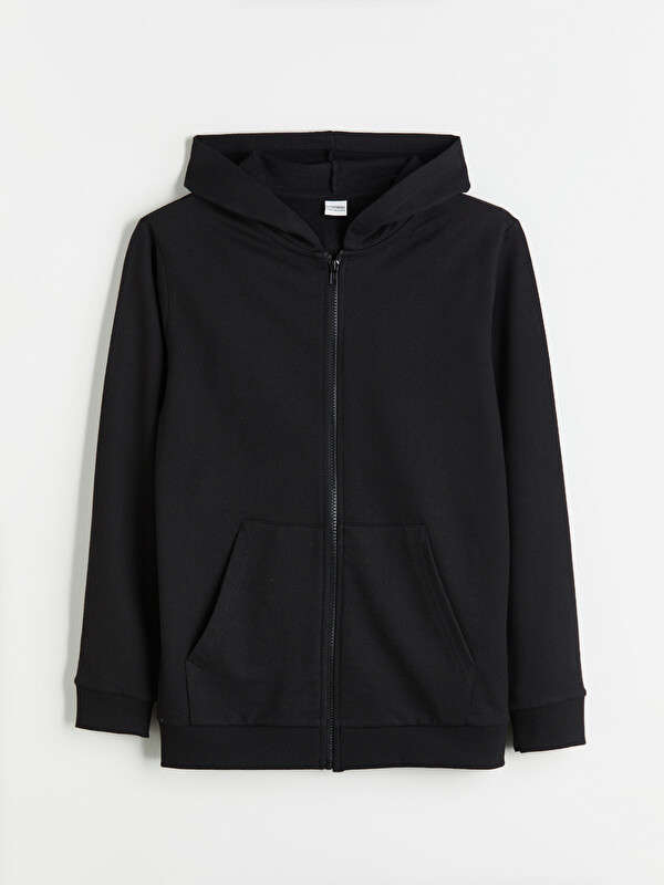 LCW Kids Kapüşonlu Erkek Çocuk Fermuarlı Sweatshirt