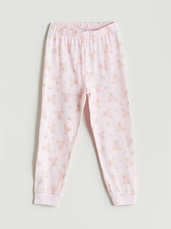 LCW Kids Beli Lastikli Ayı Teddy Baskılı Kız Çocuk Pijama Alt