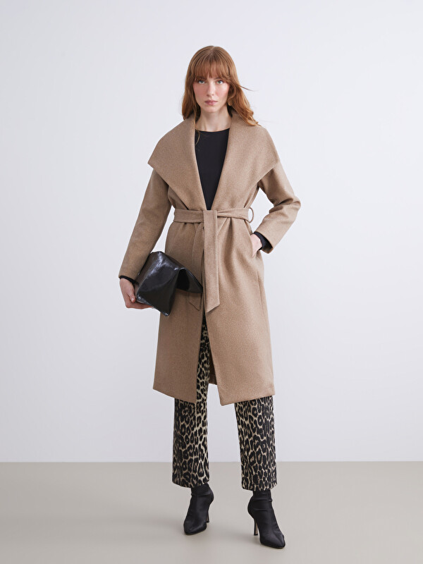 LCWAIKIKI Classic Jacket Collar Women's Cachet Overcoat - W51593Z8