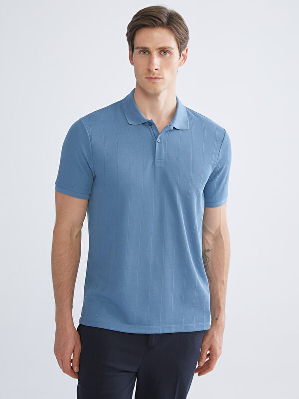 LCW Vision Polo Yaka Çizgili Erkek Tişört