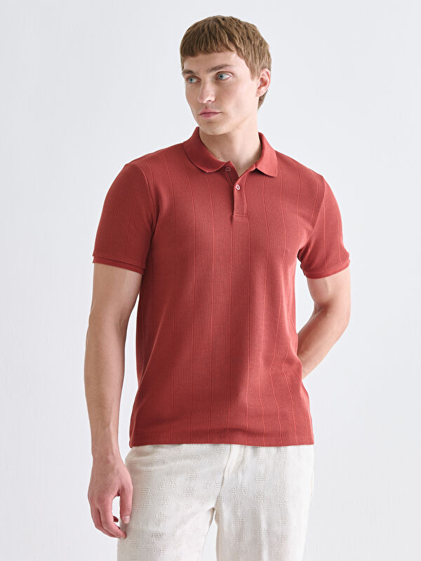 LCW Vision Polo Yaka Çizgili Erkek Tişört