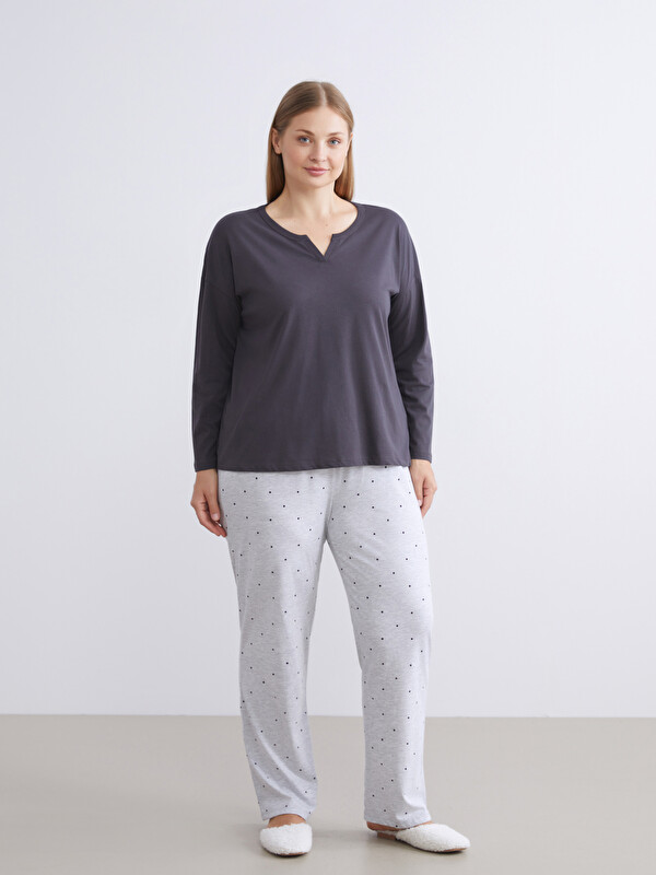 LCW DREAM Büyük Beden Beli Lastikli Puantiyeli Kadın Pijama Altı