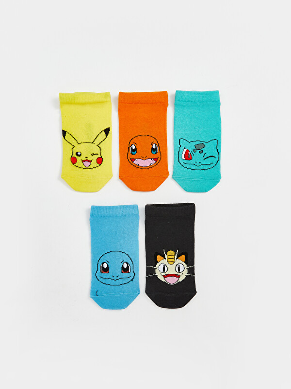 LCW Kids Pokemon Desenli Erkek Çocuk Patik Çorap 5'li