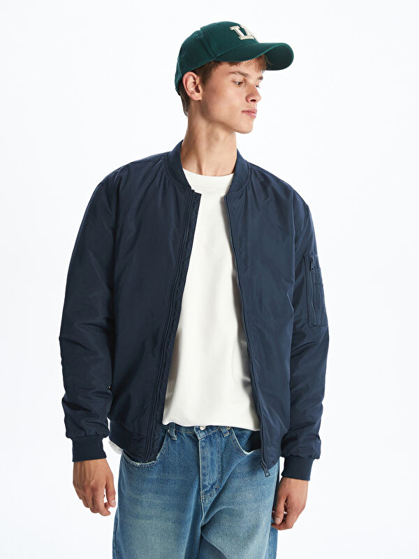 XSIDE Standard Fit College Collar Men's Bomber Jacket