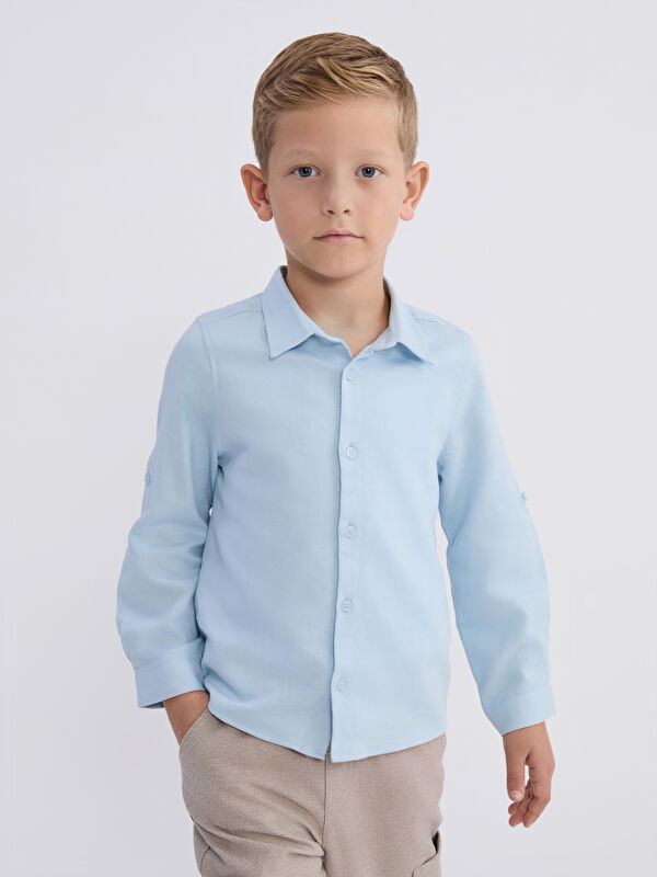 LCW Kids Basic Uzun Kollu Erkek Çocuk Gömlek