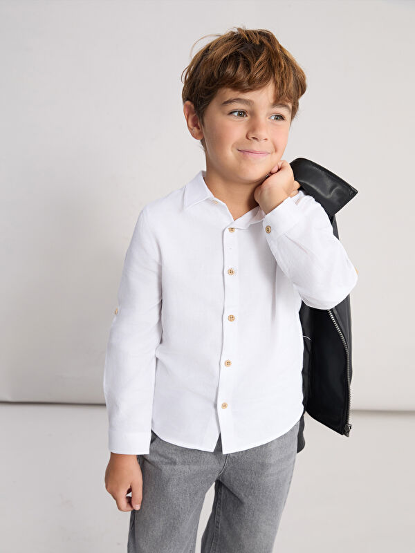 LCW Kids Basic Uzun Kollu Erkek Çocuk Gömlek