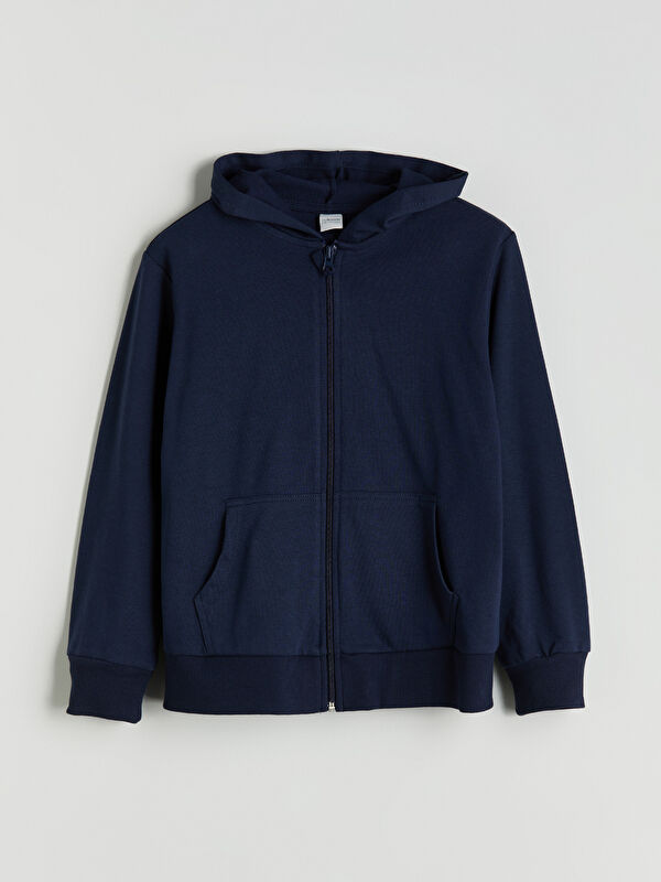 LCW Kids Kapüşonlu Basic Uzun Kollu Kız Çocuk Fermuarlı Sweatshirt