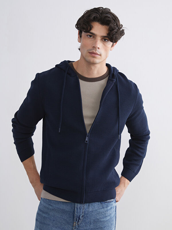 XSIDE Hooded Long Sleeve Men's Knitwear Cardigan