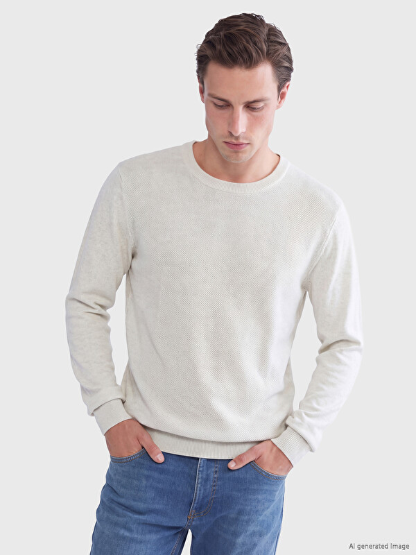 LCWAIKIKI Classic Pull-over en maille à col rond pour homme