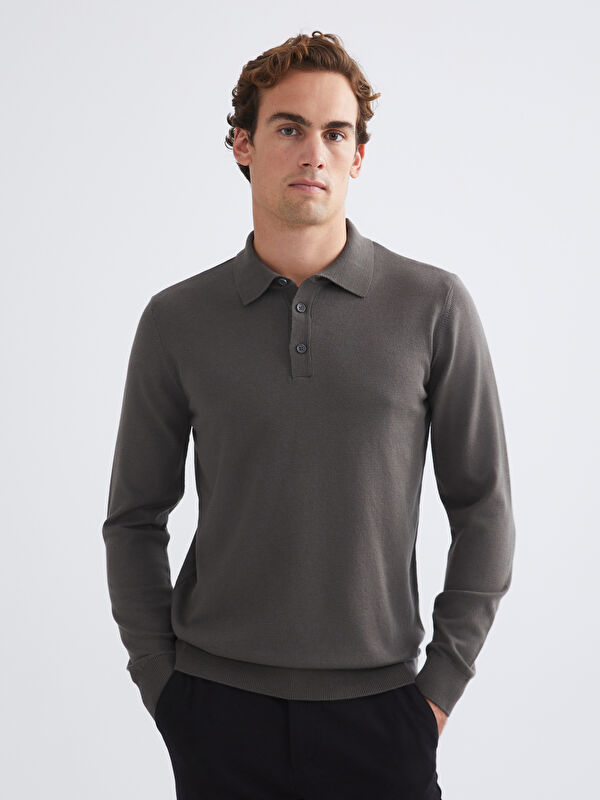 LCWAIKIKI Classic Polo Neck Men's Knitwear Sweater
