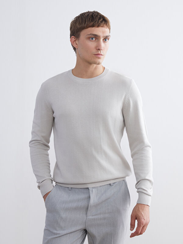 LCWAIKIKI Classic Crew Neck Long Sleeve Men's Tricot Sweater