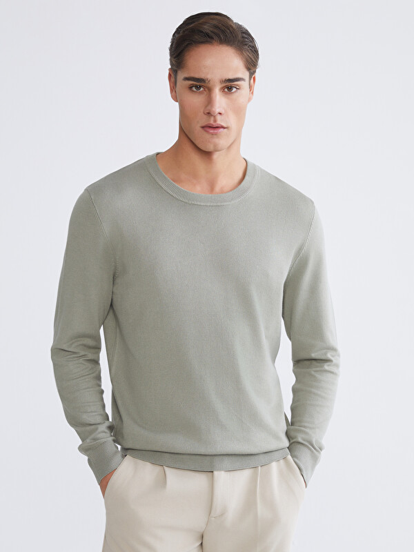 LCWAIKIKI Classic Crew Neck Long Sleeve Men's Tricot Sweater