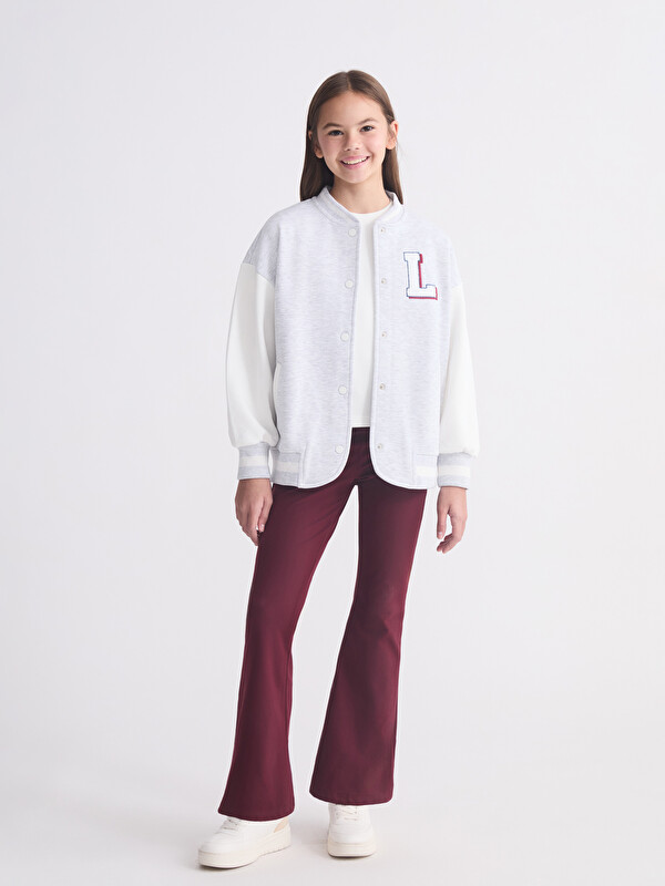 LCW Kids Los Angeles Printed Girls' College Jacket