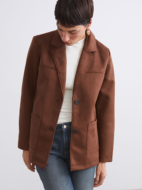 LCW Vision Süet Görünümlü Kadın Blazer Ceket