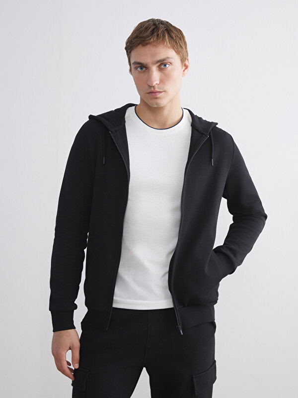 LCWAIKIKI Classic Kapüşonlu Erkek Fermuarlı Sweatshirt